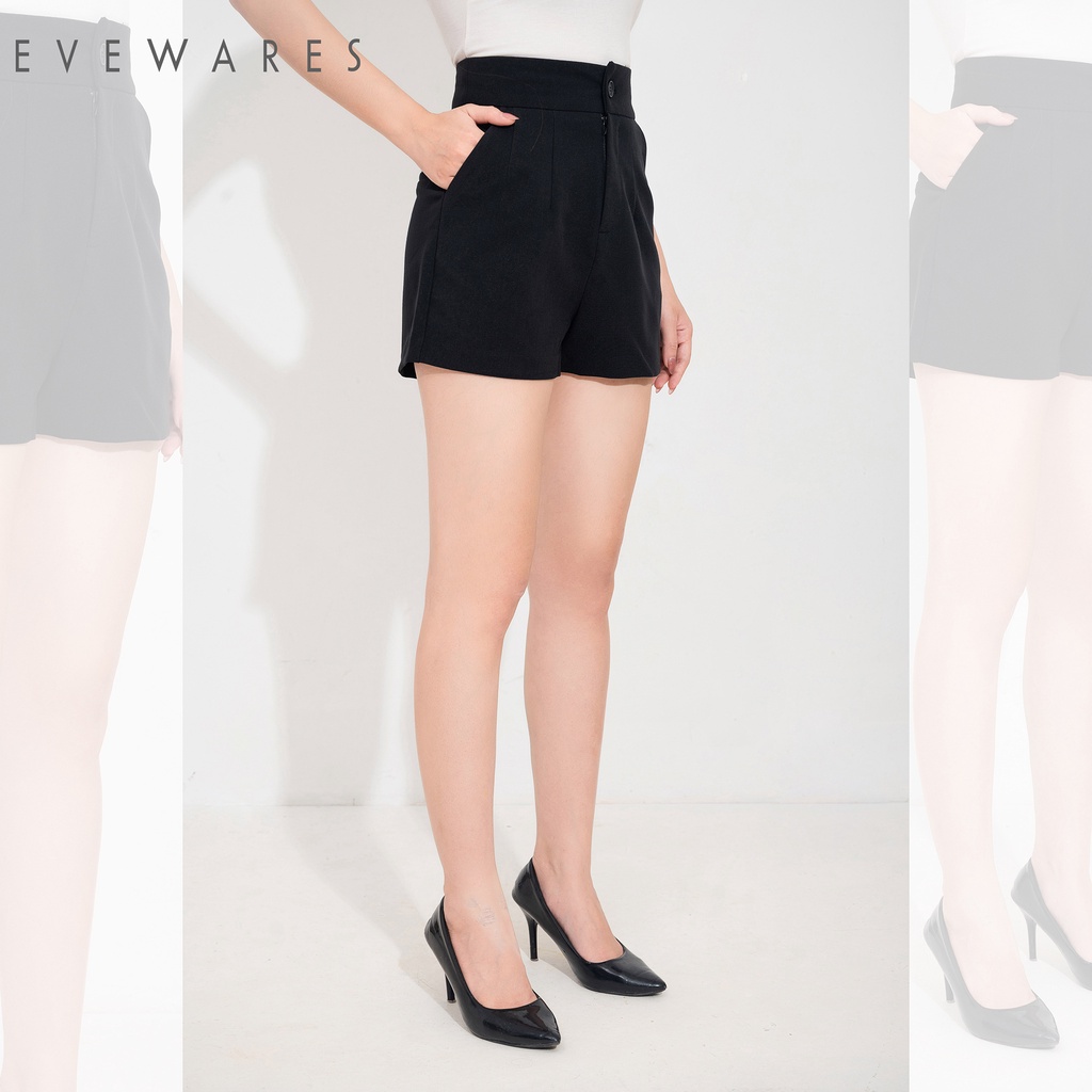 Quần Short Nữ EVEWARES Ống Rộng Lưng Cao BASIC,