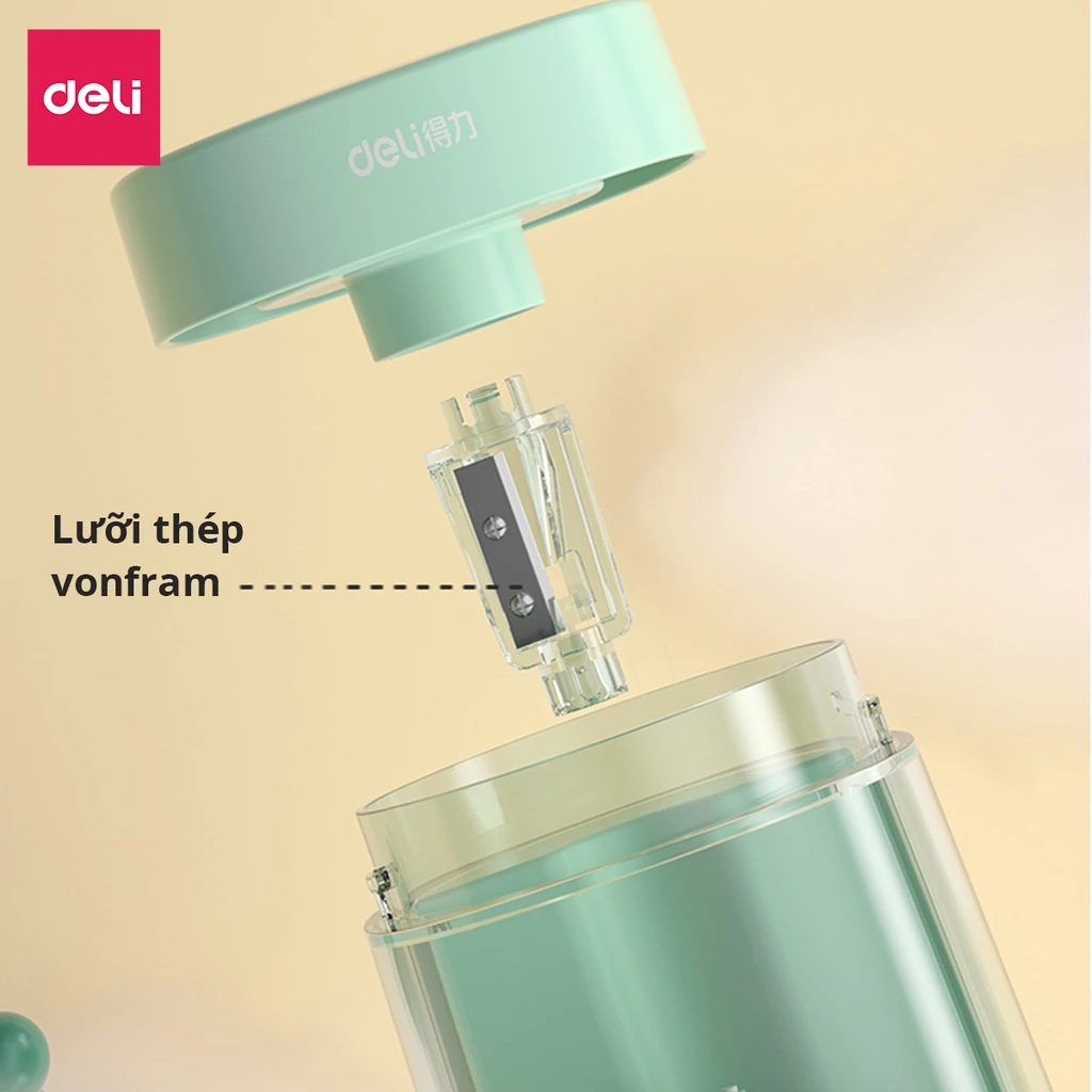 Gọt Bút Chì Điện Deli Deli Chuốt Chì Tự Động 3 Chế Độ Tiện Lợi Nhanh Chóng Phù Hợp Với Mọi Loại Chì