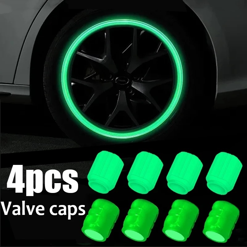 Set 4 Nắp Van Lốp Xe Dạ Quang Thay Thế Cho Xe Máy Xe Đạp