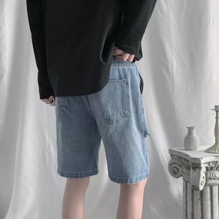 Quần Short Jeans Ống Rộng Xé Rách Năng Động, Quần Bò Lửng Thời Trang Unisex, Đùi Ngắn Style Hàn Quốc - QSJ02 -