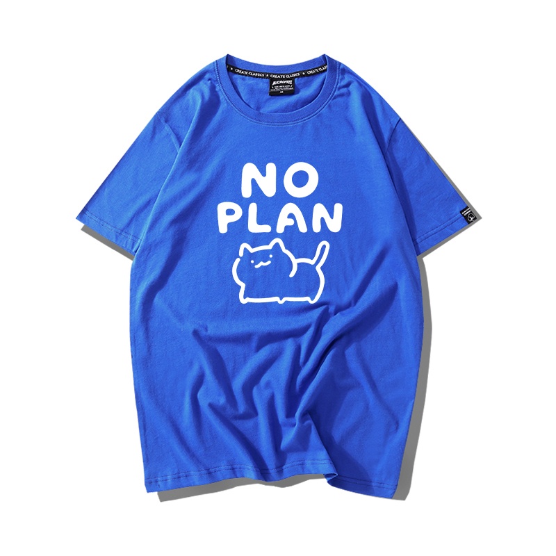 Áo Thun Nữ Tay Lỡ HappyFamily In Hình Chú Mèo Đáng Yêu No Plan Cotton 100 Cao Cấp