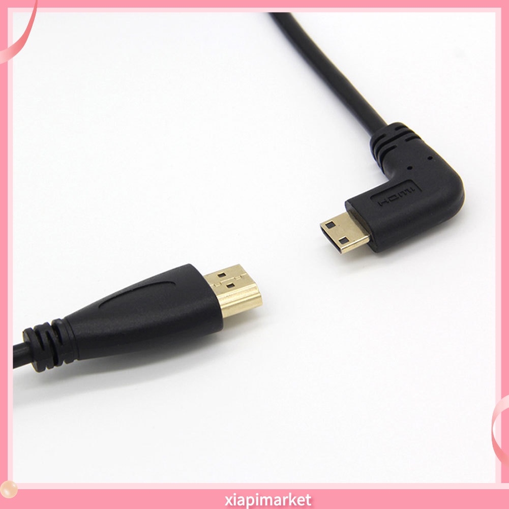 Cáp chuyển đổi Mini HDMI sang HDMI bẻ góc 90 độ cho SLR PC