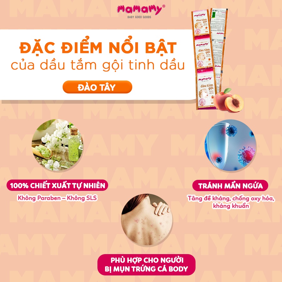 Ảnh Sữa tắm gội Mamamy cao cấp chính hãng cho bé từ sơ sinh, gốc thực vật thiên nhiên, dịu lành gói 5ml 4