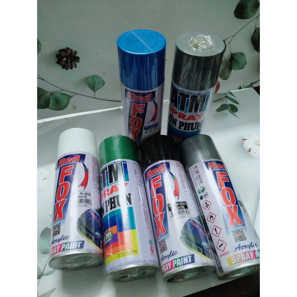 Sơn xịt các màu, bình sơn phun nhiều màu