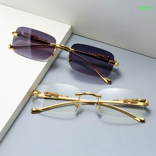 Retro Hàn Quốc Kính Mát Bên Biển Cheetah Trang Trí Kính Mắt Không Khung Chống Tia UV400 Gradient Sắc Thái Cắt Ống Kính Thanh Lịch Bên Ngoài Dành Cho Nữ Nam Không Vành Sắc Thái / Nhiều Màu