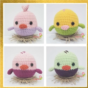 Thú bông len handmade - Gà con móc len dễ thương /Hoavuivee- Móc len thủ công, thú bông len