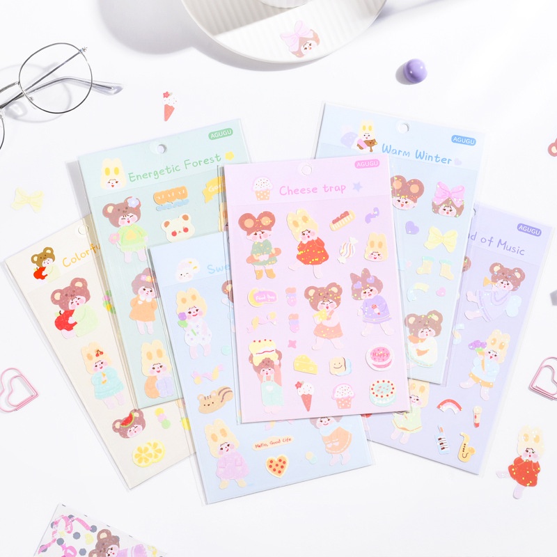 3 Bìa Sticker Dán Cao Cấp Cô Bé Óng Ánh