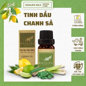Tinh Dầu Sả Chanh Nguyên Chất Khalifa 50ml Tốt Cho Da Giảm Stress Khử Mùi Chống Say Xe Hàng Chính Hãng