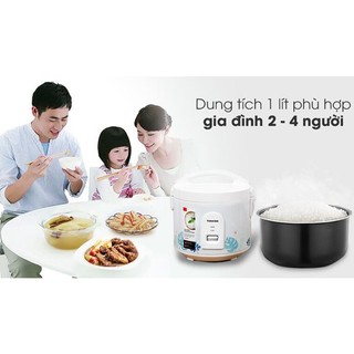 Nồi cơm nắp gài Toshiba 1 lít RC-10JH2PV(B)-Chính Hãng trưng bày-1lít 2-4 người ăn-Công suất:500 W