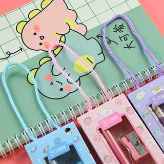 3 Bộ 5 Kèm Quai Dụng Cụ Học Tập Dễ Thương - Thỏ Hồng VPP