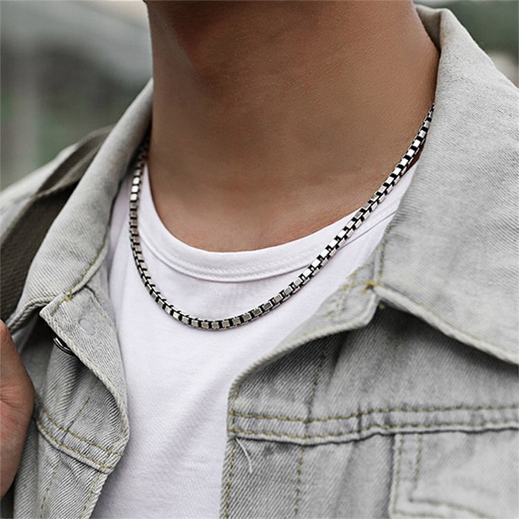 Dây chuyền nam nữ inox kiểu xích ô vuông nhỏ nhiều size thời trang không gỉ