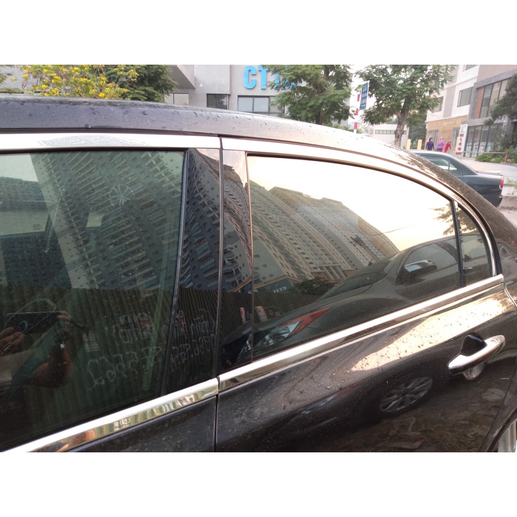 Nẹp viền chân kính và cong kính xe Honda Civic 2007 2008 2009 2010 2011 2012 INOX sáng bóng