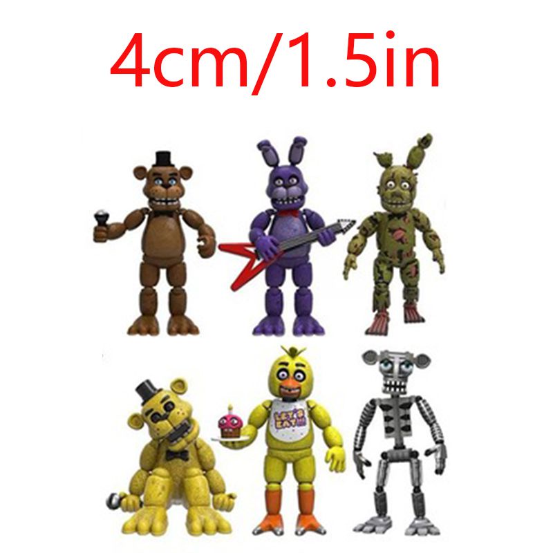4 Cái / bộ FNAF Năm Đêm Tại Freddy 's Pizza Simulator Nhân Vật Hành Động Trò Chơi Đồ Chơi