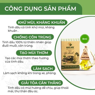 Combo khử mùi làm cho xe thơm tinh dầu - Hoa Nén - Thư giãn, giảm say xe - 100ml