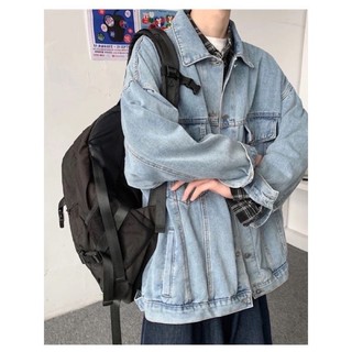 Áo khoác Jean Thêu Chữ Nổi From Rộng, Áo Bò Nam Nữ Thời Trang Unisex Phong Cách Hàn Quốc