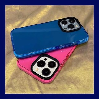 Ốp điện thoại bảo vệ trong suốt màu huỳnh quang thời trang cho iPhone 17 Pro Max 16 15 14 13 12 11 Vỏ mềm bảo vệ chống sốc