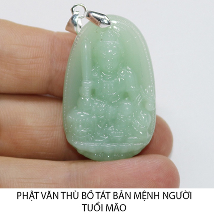 Mặt dây chuyền phật Văn Thù Bồ Tát cao cấp size nhỏ - Bản mệnh người tuổi Mão -Tặng kèm theo dây