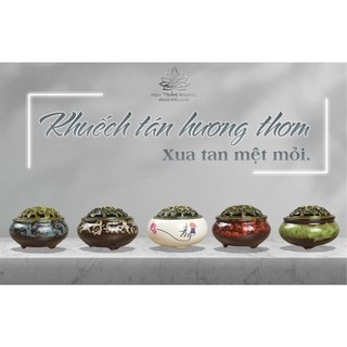 Combo Nụ Trầm Hương Tự Nhiên Và Lư Sứ Đốt Trầm Xông Nhà Thư Giãn - Mộc Trầm Hương MTH