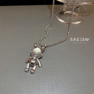 DREJEW Dây chuyền mặt hình thỏ phi hành gia thời trang cá tính sang trọng