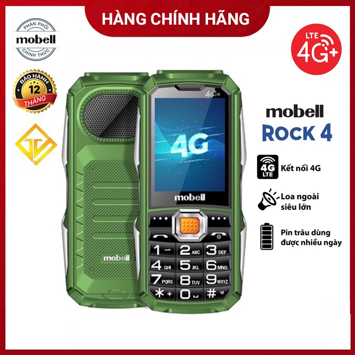 Điện thoại Mobell Rock 4 4G Loa to - Pin khủng - New Fullbox - Máy chắc ...