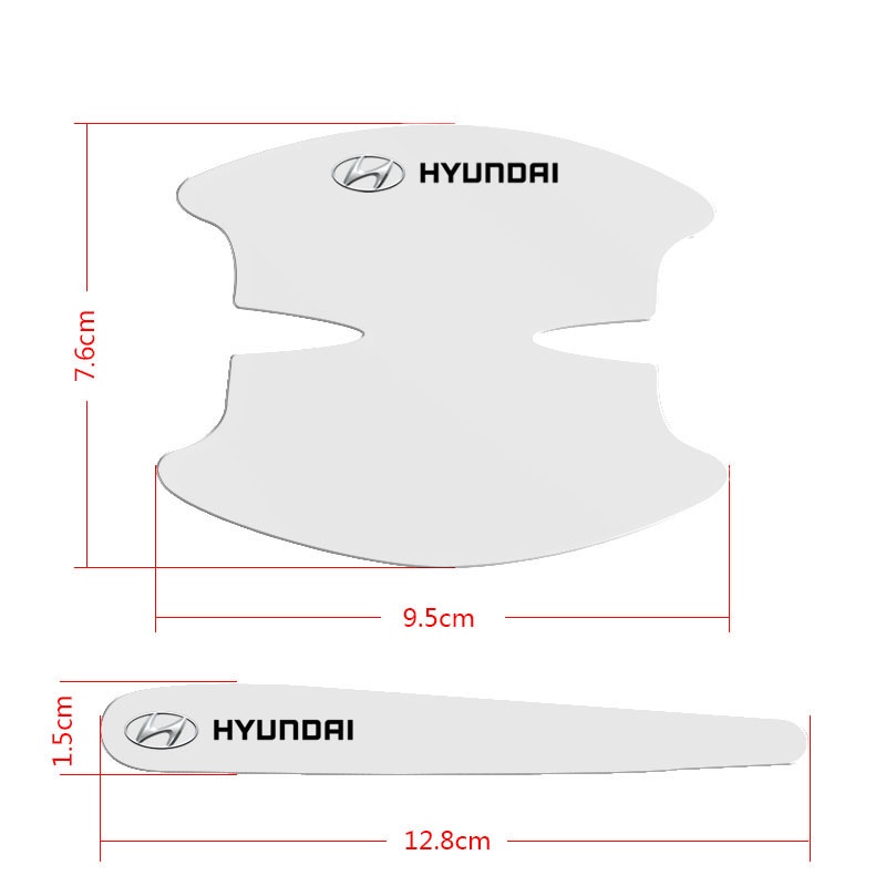 Bộ 8 Miếng Dán Tay Nắm Cửa Xe Hơi Hyundai i10 Kona Getz Accent Elantra Tucson I30 Santafe Creta ix35 I20 I40 H1 Matrix