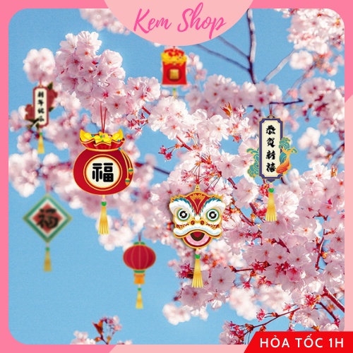 Dây liễn tài lộc treo đào mai cây cảnh, cành đào đông trang trí Tết năm mới - Kem Shop K90