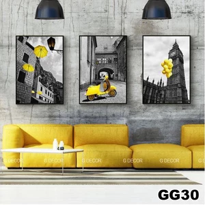 Tranh treo tường tráng gương 3 bức Hiện Đại SP 23, tranh phong cảnh trang trí phòng khách, phòng ngủ, phòng ăn, spa