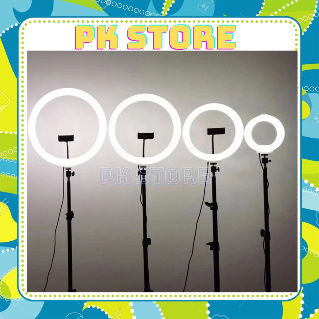Đèn livestream 26 30 33 36cm và chân 2m1 hỗ trợ chụp ảnh, bán hàng, make up nhiều chế độ sáng