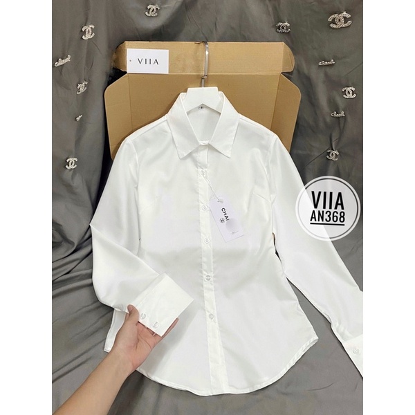 (NEW) Sơ mi Trắng dài tay Chiết eo AN368 VIIA DESIGN