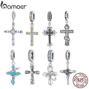 BAMOER Hạt Bạc 925 Hình Đôi Mắt Quỷ Và Thánh Giá Thời Trang BSC313