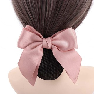 YONDR Hàn Quốc Bun Snood Vintage Nơ Y Tá Kẹp Tóc Khách Sạn Nữ Hairgrips Bao Lưới