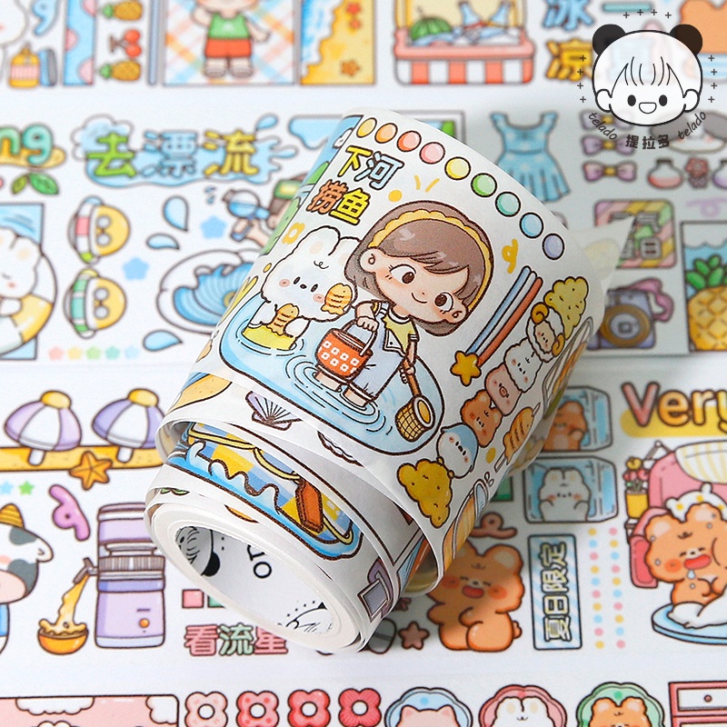 Washi tape sticker cute trang trí thủ công trong nhà, DIY Crafts, Scrapbook, Journal, Diary, Planner HD100-K88.