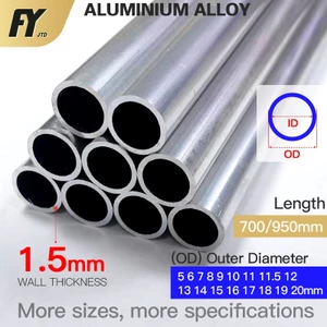 Ống Nhôm Thẳng Dài 1.5mm OD 5-20mm 700mm 950mm 5 6 7 8 9 10 11 11.5 12 13 14 15 16 17 18 19 20mm