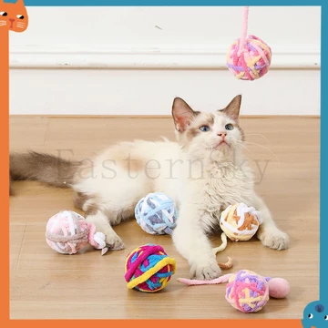 Bóng len thú cưng có dây đồ chơi mèo trêu chọc mèo dính bông bóng mài răng đồ chơi xếp hình tương tác mèo tự hi tương tác nhai trêu chọc đồ chơi mèo nhai trêu chọc bóng mèo mèo bóng len mèo