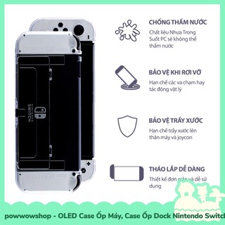 [Sẵn VN - Hỏa Tốc] Oled/V1/V2 Case Ốp Máy, Case Ốp Dock Trong Suốt Nhiều Màu Crystal Dành Cho Nintendo Switch