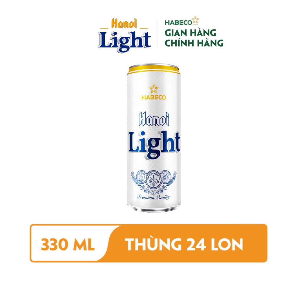 Ảnh Thùng 24 lon Bia Hanoi Light - HABECO (330ml/lon) 1