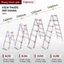 Thang ghế nhôm chữ A 3 - 4 bậc cao 0,8M- 1M gấp gọn nhập khẩu FUJIHOME, thang nhôm chữ A xếp gọn gia đình đa năng
