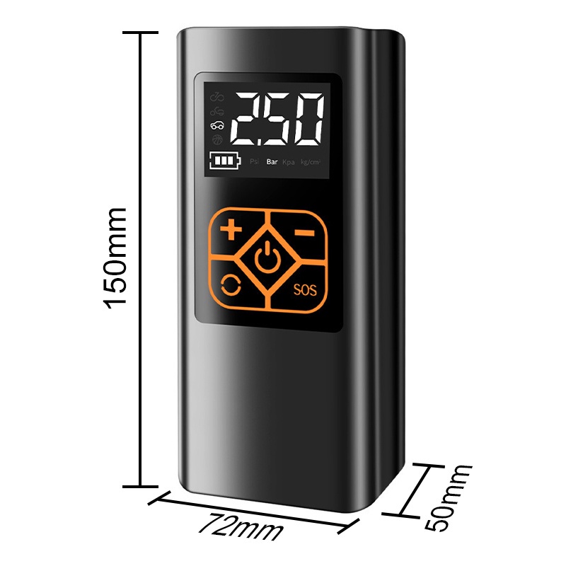 Máy bơm hơi điện tử SEAMETAL không dây 120w màn hình kỹ thuật số thông dụng cho lốp xe hơi xe máy