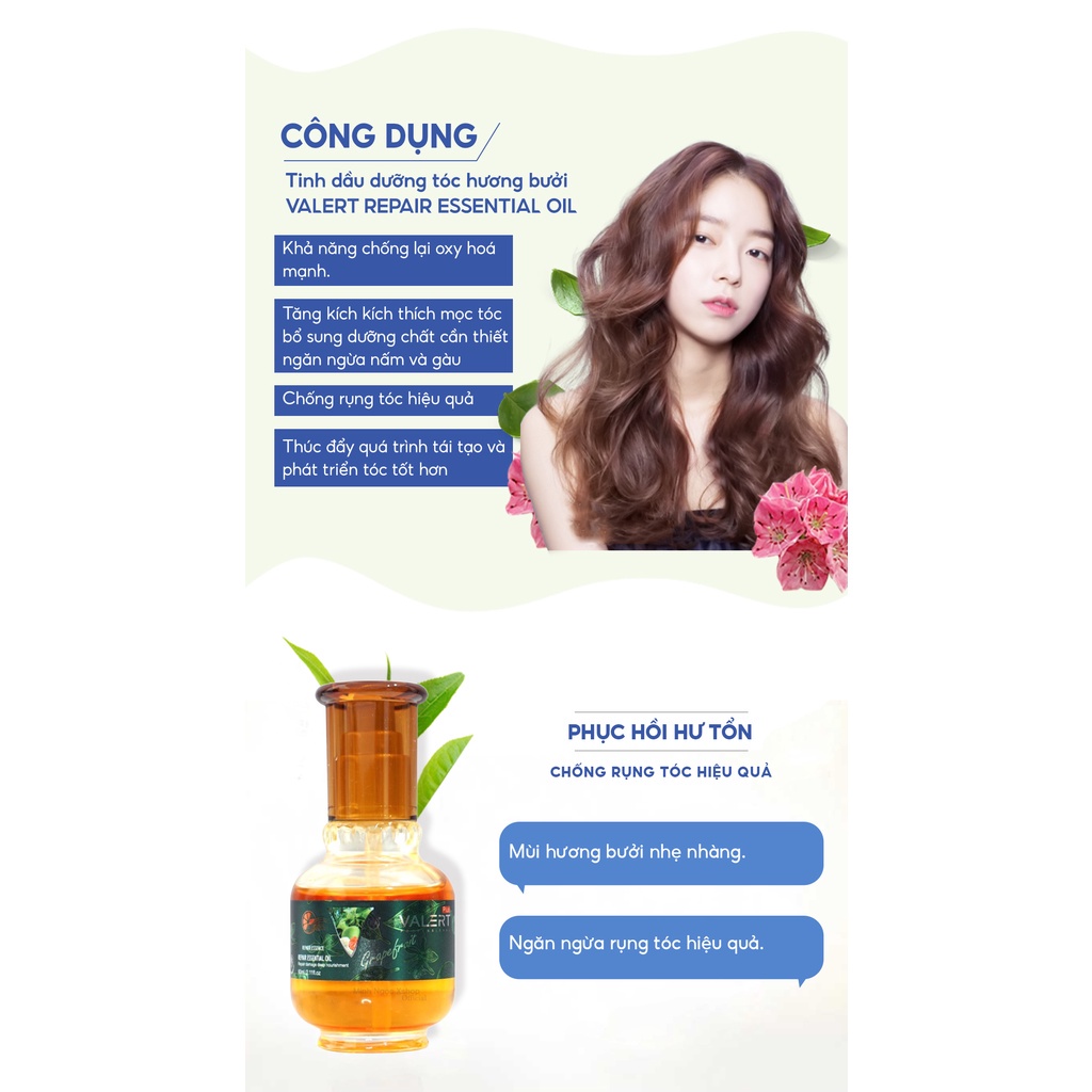 Tinh Dầu Bưởi Grapefruit Nguyên Chất 60ML giúp giảm rụng tóc,  kích mọc tóc