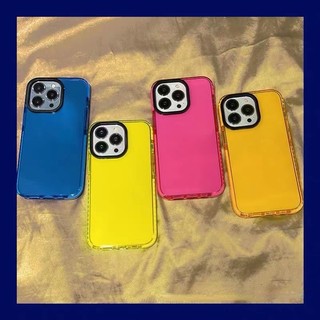 Ốp điện thoại bảo vệ trong suốt màu huỳnh quang thời trang cho iPhone 17 Pro Max 16 15 14 13 12 11 Vỏ mềm bảo vệ chống sốc