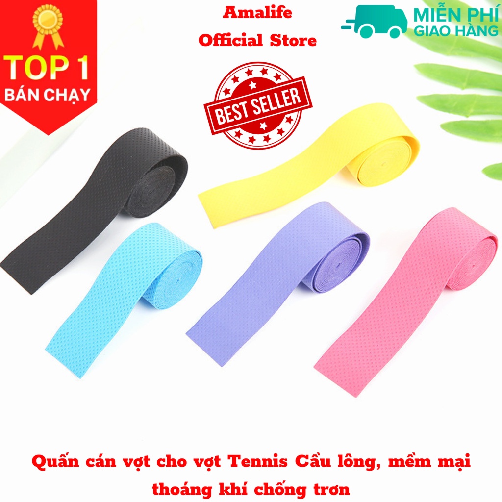 Ảnh Dây quấn cán vợt cầu lông tennis mềm mại thoáng khí chống trơn thoát mồ hôi, độ bám cao - Hàng Chính Hãng AMALIFE 4