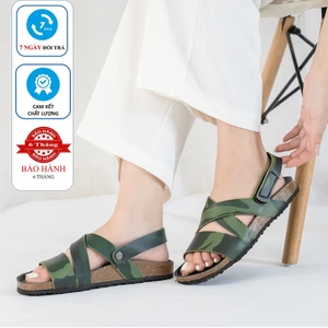 [Bản giới hạn] R21 - Sandal Birken Đế Trấu BIOLINE Camo Rằn Ri Unisex Nam nữ Quai Đan chéo chữ Z Da PU cao cấp
