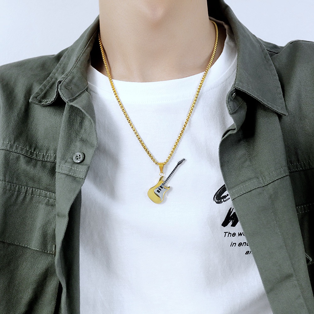 Dây chuyền nam unisex titan mặt hình cây đàn không gỉ MN09 BY ACCESSORIES
