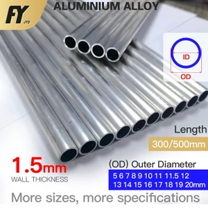 Ống Nhôm Thẳng Dài 5-20mm 300mm 500mm 5 6 7 8 9 10 11 11.5 12 13 14 15 16 17 18 19 20mm