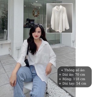 Áo sơ mi nữ form rộng MISOUL dài tay chất liệu cao cấp kiểu dáng trendy, Sơ mi Trắng 104