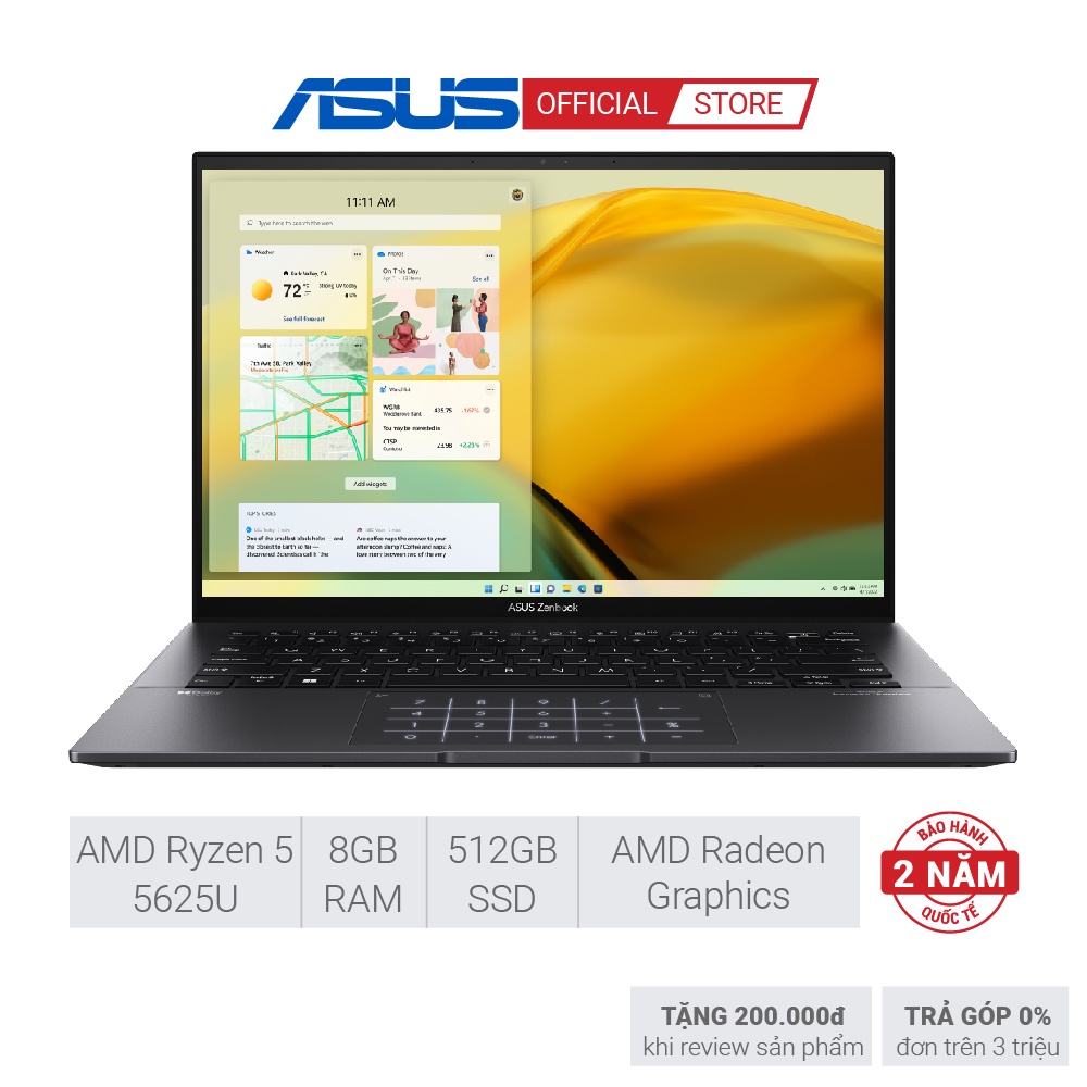 Laptop Asus Zenbook UM3402YA-KM074W R5-5625U|8GB|512GB|Radeon Graphics|14 2.8K|W 11