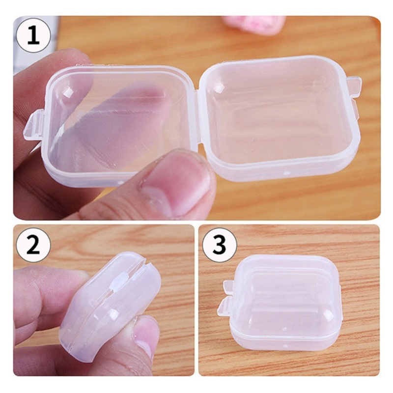 SA 10 Cái Bộ Hộp Đựng Nhựa Có Nắp Bản Lề Trong Suốt