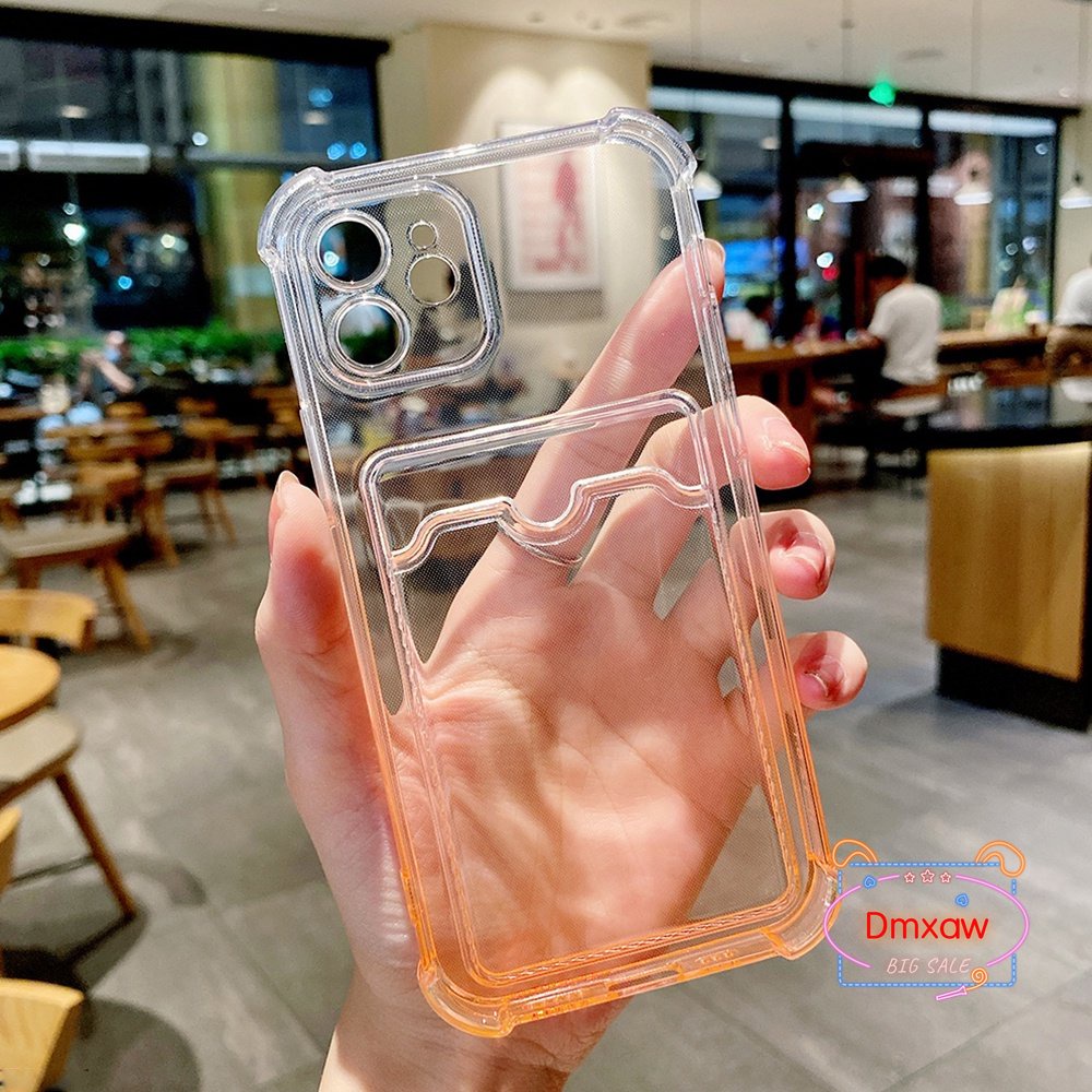 Ốp Điện Thoại Dẻo Màu Gradient Kèm Ngăn Đựng Thẻ Cho Samsung Galaxy Note 20 Ultra 10 Plus 10 + Note 9 8 A82 A10S M01S