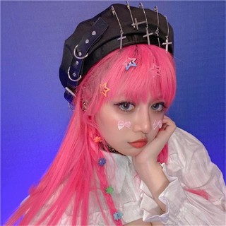 Mũ beret y2k Màu Đen Phong Cách gothic vintage Cho Nữ