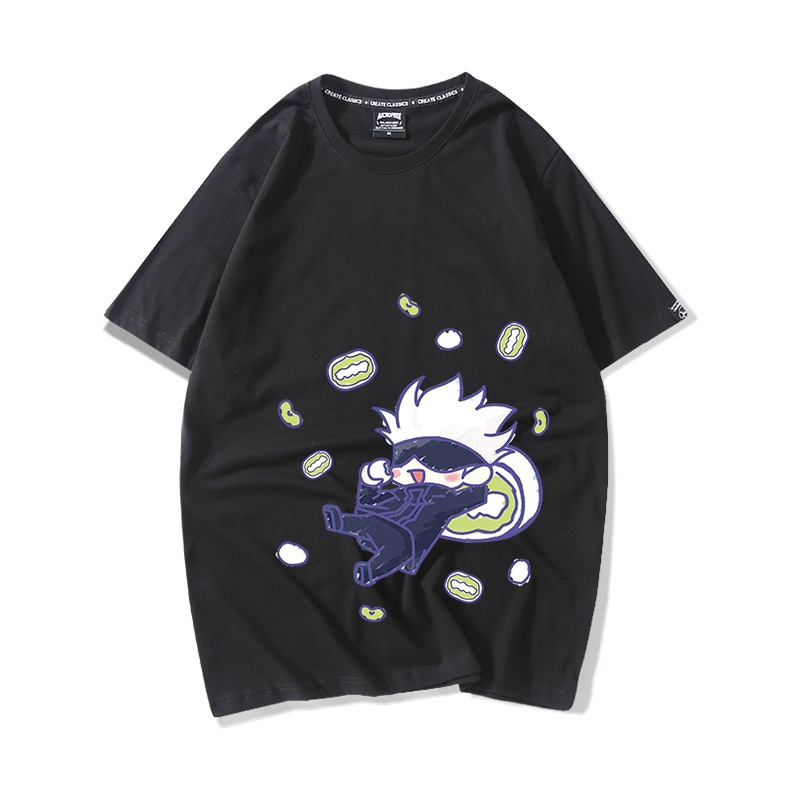 Áo Thun Nữ Tay Lỡ HappyFamily  Form Rộng In Hình Gojo Satoru Đáng Yêu Cotton 100 Cao Cấp